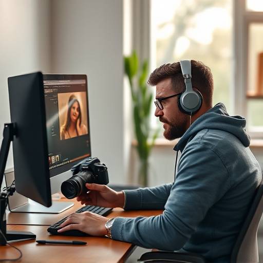 Blog post image: A photographer working on a computer, editing photos with professional software.